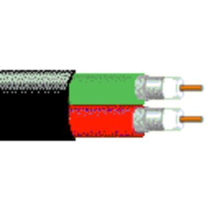 Belden Cable 1694D 0101000 | Verlustarmes serielles Digital-Koaxkabel, Riser-CMR, 2-RG6 18 AWG massive blanke Kupferleiter, HDPE-Schaumkern, Duofoil+95 % verzinntes Kupfergeflecht, innere PVC-Ummantelung, PVC-Mantel