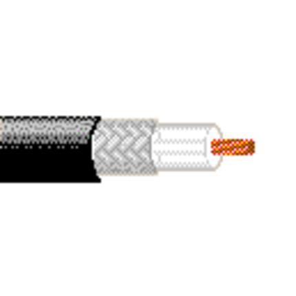 Belden Cable 8279 010500 | 23 AWG Litze (7x32) .023" blanker verdichteter Kupferleiter, Polyethylen-Isolierung, verzinnter Kupfergeflechtschirm (95 % Abdeckung), Polyethylen-Ummantelung.