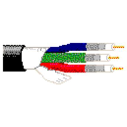 Belden Cable 7710A B591000 | VideoFLEX® Digitales Koaxialkabel, Riser-CMR, 3-RG6 18 AWG, massive blanke Kupferleiter, HDPE-Schaumkern, Duofoil® +95 % verzinntes Kupfergeflecht, PVC-Mantel