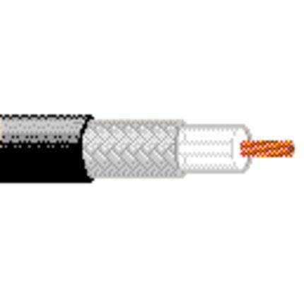 Belden Cable 8218 010U500 | 27 AWG Litze (7x35) .017" blanker kupferummantelter Stahlleiter, Polyethylen-Isolierung, verzinnter Kupfergeflechtschirm (95 % Abdeckung), PVC-Mantel.