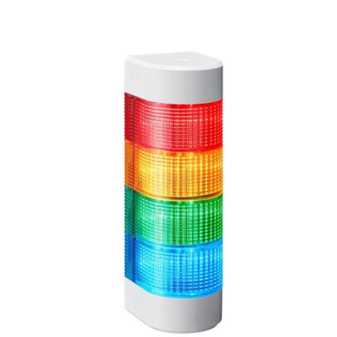 PATLITE WME-402DFB-RYGB | Signalsäule, 4 Etagen, gebrochenes Weiß, 24 VDC, Direktmontage, Kabel, Buzzer, IP54