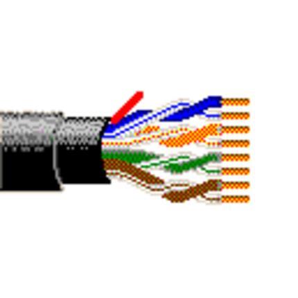 Belden Cable 1318SB 0101000 | 24 AWG massive blanke Kupferleiter, Polyolefinisolierung, Reißleine, siehe Farbcodetabelle (unten), LSZH-Mantel. Absteigende Länge alle zwei Fuß markiert.