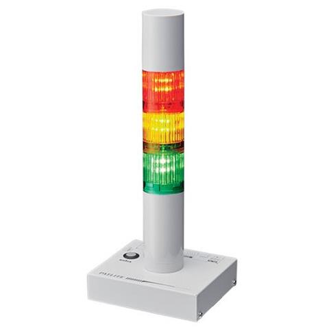 PATLITE PHE-3FB3N-RYG | USB-Signalsäule, gebrochenes Weiß, 3 Etagen, USB-Bus-Stromversorgung, 40 mm, stationär, IP65