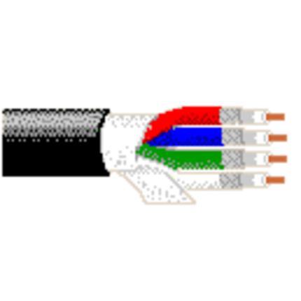 Belden Cable 7711A B591000 | VideoFLEX® Digitales Koaxialkabel, Riser-CMR, 4-RG6 18 AWG, massive blanke Kupferleiter, Kern aus geschäumtem HDPE, Duofoil® +95 % verzinntes Kupfergeflecht, PVC-Mantel