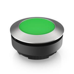RAFI 1302900212500 | RAFIX 30 FS + , Leuchtdrucktaster, Bund rund, tastend, Frontring Edelstahl, Blende grün