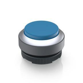 RAFI 1302702212600 | RAFIX 22 FS + , Leuchtdrucktaster, Blende vorstehend, Bund rund, tastend, Frontring silbermetallic, Blende blau