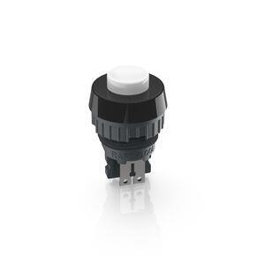 RAFI 1100010110205 | Drucktaster, 15.2 mm, Flachstecker, tastend, 1 S, Blende weiß