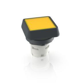 RAFI 1300702510400 | RAFIX 16, Drucktaster, flache Blende, Bund quadratisch, Blende gelb