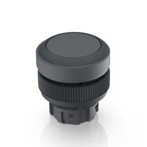 RAFI 1302401010701 | RAFIX 22 QR, Drucktaster, Blende flach, Bund rund, tastend, Frontring schwarz, Blende schiefergrau