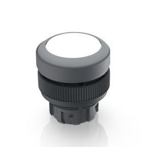 RAFI 1302400011008 | RAFIX 22 QR, Leuchtdrucktaster, Blende flach, Bund rund, tastend, Frontring lichtgrau, Blende weiß