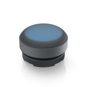 RAFI 1302700052601 | RAFIX 22 FS + , Leuchtdrucktaster mit Schutzkappe, Bund rund, tastend, Frontring schwarz, Blende blau