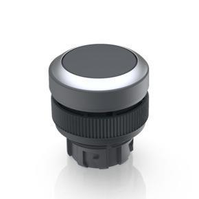 RAFI 1302401210100 | RAFIX 22 QR, Drucktaster, Blende flach, Bund rund, tastend, Frontring silbermetallic, Blende schwarz