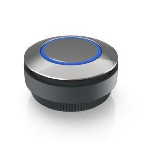 RAFI 1302901212600 | RAFIX 30 FS + , Leuchtdrucktaster Ringausleuchtung, Bund rund, Frontring Edelstahl, Farbe blau, Blende Edelstahl