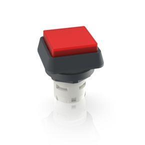 RAFI 1300700511306 | RAFIX 16, Leuchtdrucktaster, vorstehende Blende, Bund quadratisch, Blende rot