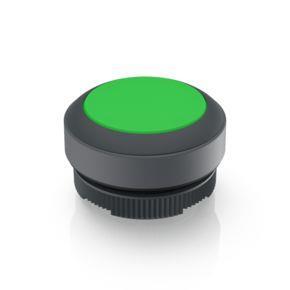 RAFI 1302700112501 | RAFIX 22 FS + , Leuchtdrucktaster, Blende flach, Bund rund, rastend, Frontring schwarz, Blende grün