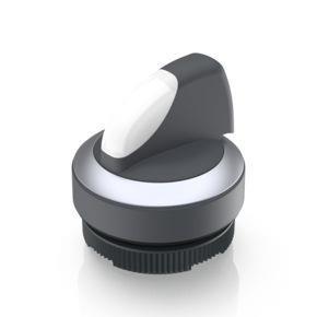 RAFI 1302720022200 | RAFIX 22 FS + , Leuchtwahlschalter, Bund rund, Frontring silbermetallic, 1 x 40°, tastend, beleuchtbar