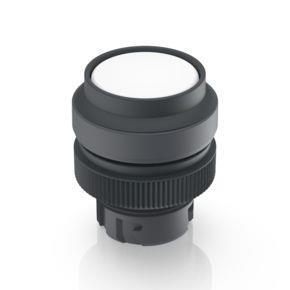 RAFI 1302404011001 | RAFIX 22 QR, Leuchtdrucktaster, Frontring vorstehend, Bund rund, tastend, Frontring schwarz, Blende weiß