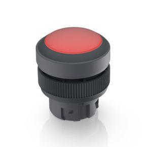 RAFI 1302400051301 | RAFIX 22 QR, Leuchtdrucktaster mit Schutzkappe, Blende flach, Bund rund, tastend, Frontring schwarz, Blende rot