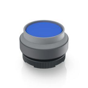 RAFI 1302704012608 | RAFIX 22 FS + , Leuchtdrucktaster, Frontring vorstehend, Bund rund, tastend, Frontring lichtgrau, Blende blau