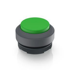 RAFI 1302702012507 | RAFIX 22 FS + , Leuchtdrucktaster, Blende vorstehend, Bund rund, tastend, Frontring schiefergrau, Blende grün
