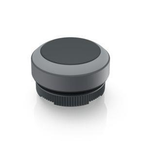 RAFI 1302700110108 | RAFIX 22 FS + , Drucktaster, Blende flach, Bund rund, rastend, Frontring lichtgrau, Blende schwarz