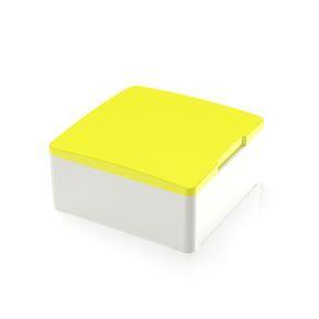 RAFI 5055120212400 | MICON 5, Stößel quadratisch 18 mm, mit mechanischem Anschlag, gelb, GH 9,55 mm