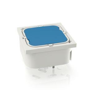 RAFI 3140020250000 | RF 19, Silber, Vollausleuchtung, 2,9 ± 0,6 N, Leuchtmittel blau, Blende blau, 1 S