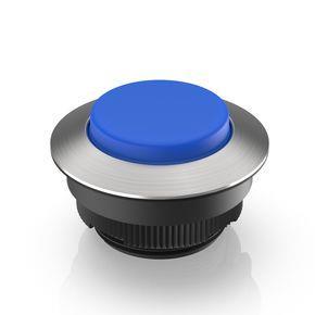 RAFI 1302902212600 | RAFIX 30 FS+, Leuchtdrucktaster, Bund rund, Blende vorstehend, tastend, Frontring Edelstahl, Blende blau