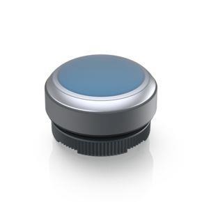 RAFI 1302700052608 | RAFIX 22 FS + , Leuchtdrucktaster mit Schutzkappe, Bund rund, tastend, Frontring lichtgrau, Blende blau