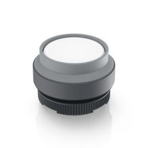 RAFI 1302704012208 | RAFIX 22 FS + , Leuchtdrucktaster, Frontring vorstehend, Bund rund, tastend, Frontring lichtgrau, Blende weiß