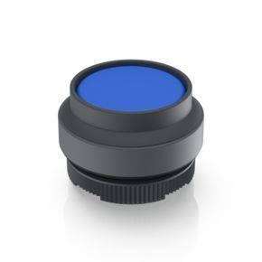 RAFI 1302704012601 | RAFIX 22 FS + , Leuchtdrucktaster, Frontring vorstehend, Bund rund, tastend, Frontring schwarz, Blende blau
