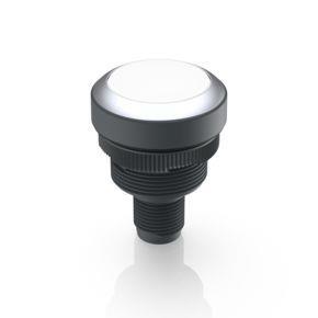 RAFI 1100112010200 | RAMO 22 T, M12, Bund rund, FLEXLAB, tastend, Frontring silbermetallic, 1 S