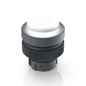 RAFI 1302402311000 | RAFIX 22 QR, Leuchtdrucktaster, Blende vorstehend, Bund rund, rastend, Frontring silbermetallic, Blende weiß