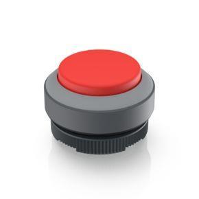 RAFI 1302702012308 | RAFIX 22 FS + , Leuchtdrucktaster, Blende vorstehend, Bund rund, tastend, Frontring lichtgrau, Blende rot
