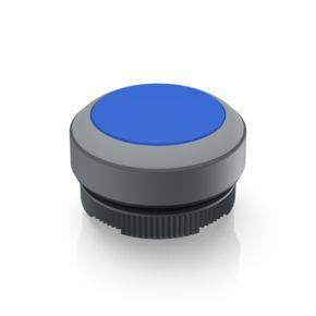 RAFI 1302700012608 | RAFIX 22 FS + , Leuchtdrucktaster, Blende flach, Bund rund, tastend, Frontring lichtgrau, Blende blau