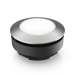 RAFI 1302900312200 | RAFIX 30 FS + , Leuchtdrucktaster, Bund rund, rastend, Frontring Edelstahl, Blende weiß