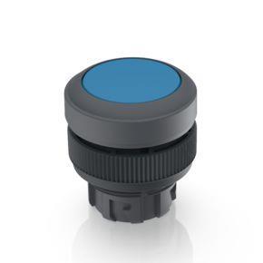 RAFI 1302400011607 | RAFIX 22 QR, Leuchtdrucktaster, Blende flach, Bund rund, tastend, Frontring schiefergrau, Blende blau