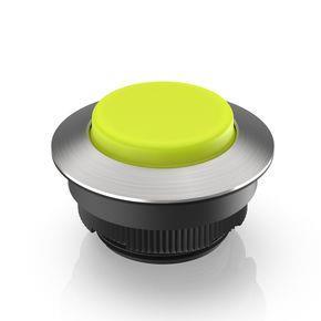 RAFI 1302902212400 | RAFIX 30 FS+, Leuchtdrucktaster, Bund rund, Blende vorstehend, tastend, Frontring Edelstahl, Blende gelb