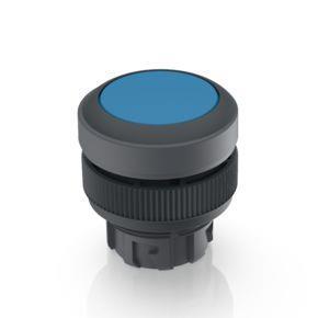 RAFI 1302401010601 | RAFIX 22 QR, Drucktaster, Blende flach, Bund rund, tastend, Frontring schwarz, Blende blau