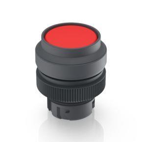 RAFI 1302404011307 | RAFIX 22 QR, Leuchtdrucktaster, Frontring vorstehend, Bund rund, tastend, Frontring schiefergrau, Blende rot