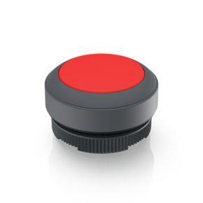 RAFI 1302700012307 | RAFIX 22 FS + , Leuchtdrucktaster, Blende flach, Bund rund, tastend, Frontring schiefergrau, Blende rot