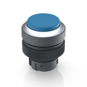 RAFI 1302402211600 | RAFIX 22 QR, Leuchtdrucktaster, Blende vorstehend, Bund rund, tastend, Frontring silbermetallic, Blende blau