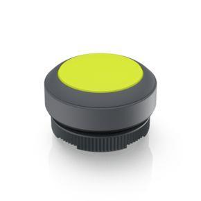 RAFI 1302700012407 | RAFIX 22 FS + , Leuchtdrucktaster, Blende flach, Bund rund, tastend, Frontring schiefergrau, Blende gelb