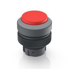RAFI 1302402011308 | RAFIX 22 QR, Leuchtdrucktaster, Blende vorstehend, Bund rund, tastend, Frontring lichtgrau, Blende rot