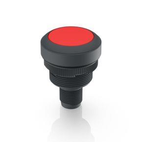 RAFI 1100110010331 | RAMO 22 T, M12, Bund rund, tastend, Frontring schwarz, 1 S, Blende rot