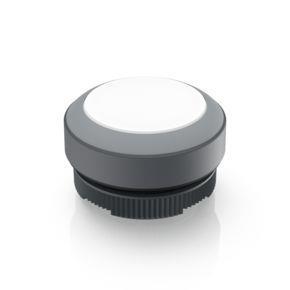 RAFI 1302700012208 | RAFIX 22 FS + , Leuchtdrucktaster, Blende flach, Bund rund, tastend, Frontring lichtgrau, Blende weiß