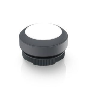 RAFI 1302700012207 | RAFIX 22 FS + , Leuchtdrucktaster, Blende flach, Bund rund, tastend, Frontring schiefergrau, Blende weiß