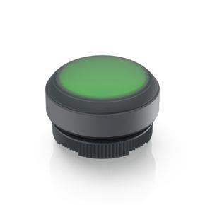 RAFI 1302700052501 | RAFIX 22 FS + , Leuchtdrucktaster mit Schutzkappe, Bund rund, tastend, Frontring schwarz, Blende grün