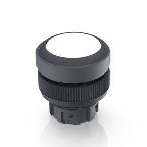 RAFI 1302400011001 | RAFIX 22 QR, Leuchtdrucktaster, Blende flach, Bund rund, tastend, Frontring schwarz, Blende weiß