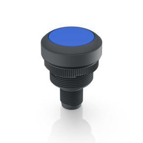 RAFI 1100110010661 | RAMO 22 T, M12, Bund rund, tastend, Frontring schwarz, 1 S, Blende blau